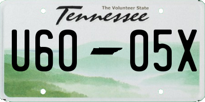 TN license plate U6005X