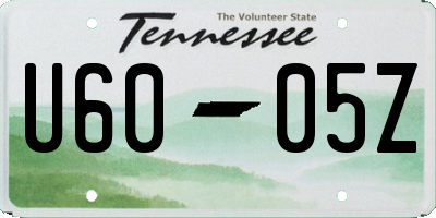 TN license plate U6005Z