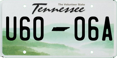 TN license plate U6006A