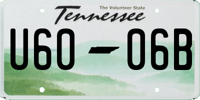 TN license plate U6006B