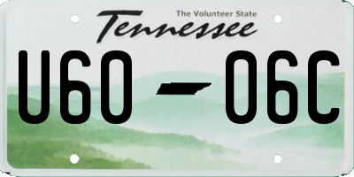 TN license plate U6006C