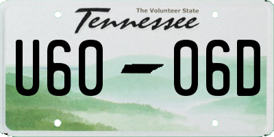 TN license plate U6006D