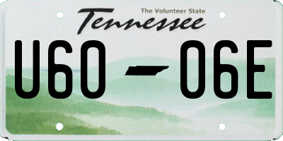 TN license plate U6006E