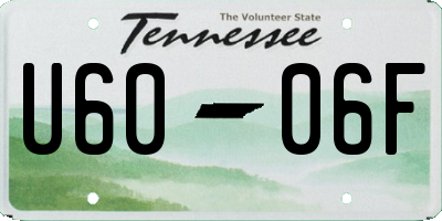 TN license plate U6006F