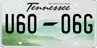 TN license plate U6006G