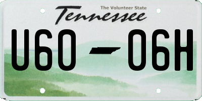 TN license plate U6006H