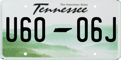 TN license plate U6006J