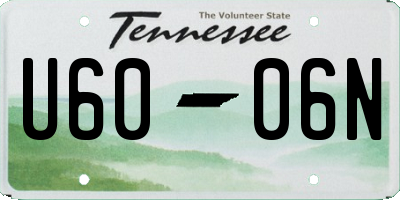 TN license plate U6006N