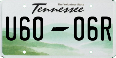 TN license plate U6006R