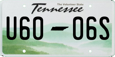 TN license plate U6006S