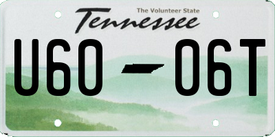 TN license plate U6006T
