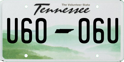 TN license plate U6006U