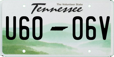 TN license plate U6006V