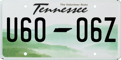 TN license plate U6006Z