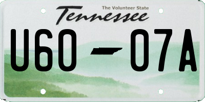 TN license plate U6007A