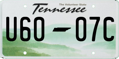 TN license plate U6007C