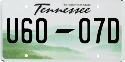TN license plate U6007D