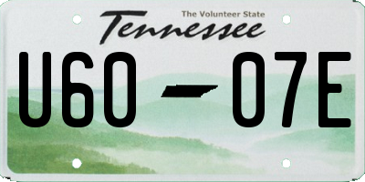 TN license plate U6007E