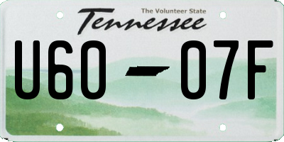 TN license plate U6007F
