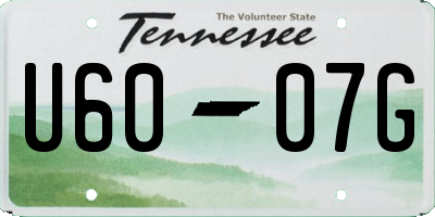 TN license plate U6007G