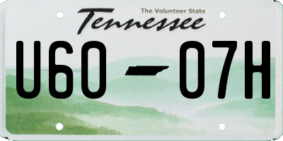 TN license plate U6007H