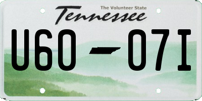 TN license plate U6007I