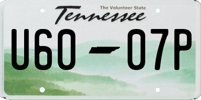 TN license plate U6007P