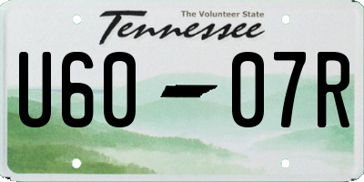 TN license plate U6007R