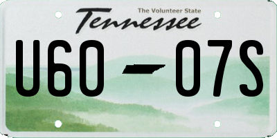 TN license plate U6007S