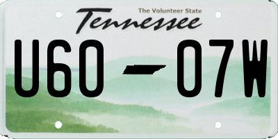 TN license plate U6007W