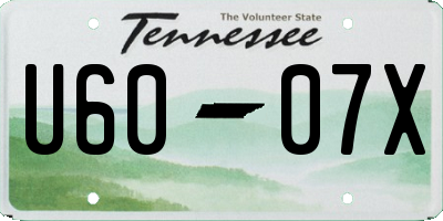 TN license plate U6007X