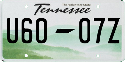 TN license plate U6007Z