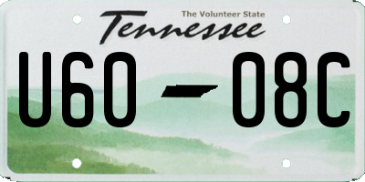 TN license plate U6008C