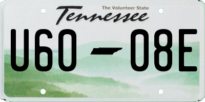 TN license plate U6008E