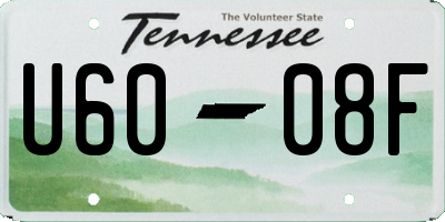 TN license plate U6008F