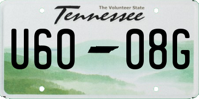 TN license plate U6008G