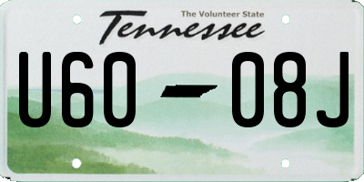 TN license plate U6008J