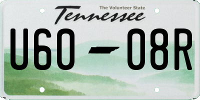 TN license plate U6008R