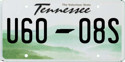 TN license plate U6008S