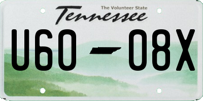 TN license plate U6008X