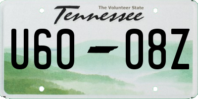 TN license plate U6008Z