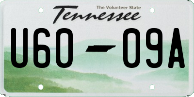 TN license plate U6009A