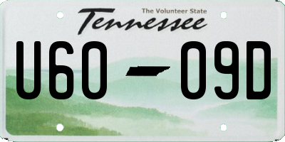 TN license plate U6009D