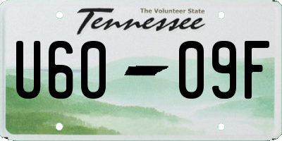 TN license plate U6009F