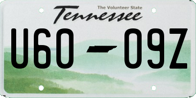 TN license plate U6009Z
