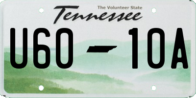 TN license plate U6010A