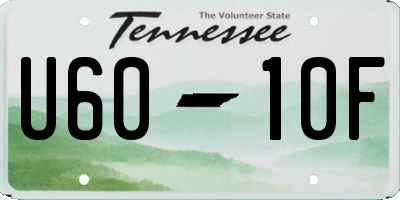 TN license plate U6010F