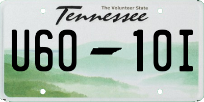 TN license plate U6010I
