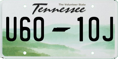 TN license plate U6010J