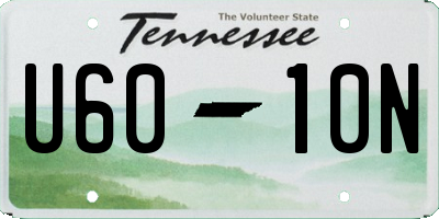 TN license plate U6010N